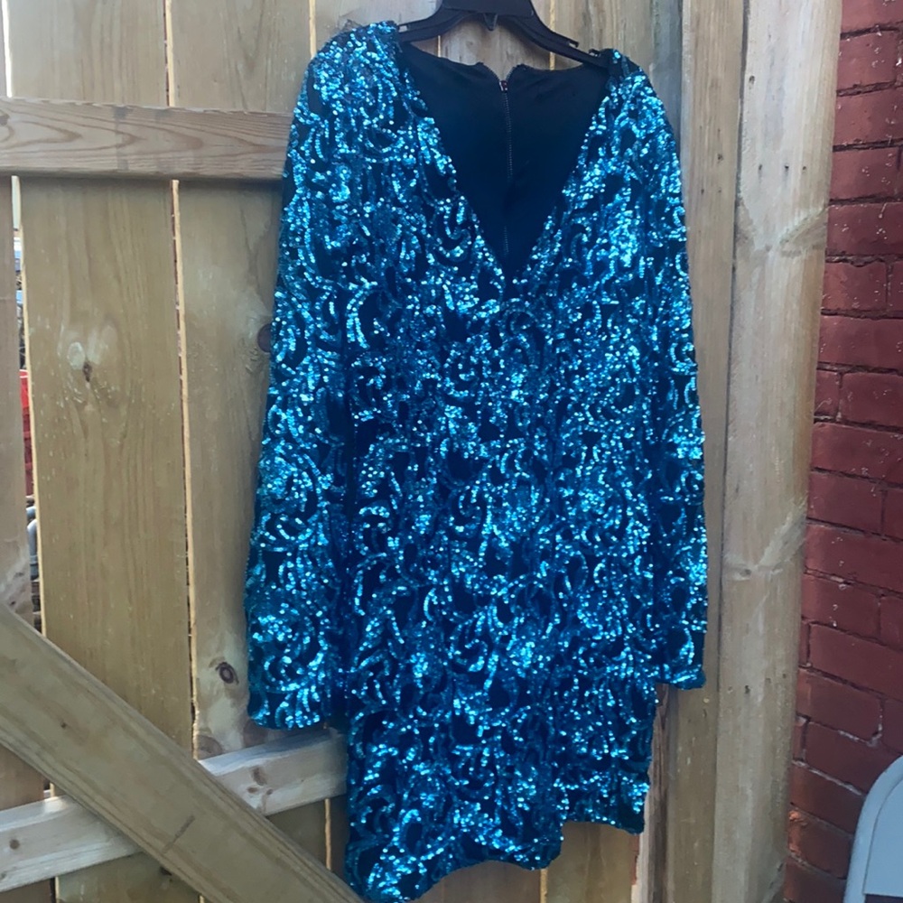 Blue sequins dress